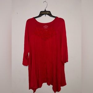 Torrid Super Soft Knit long sleeve red Top Size 2